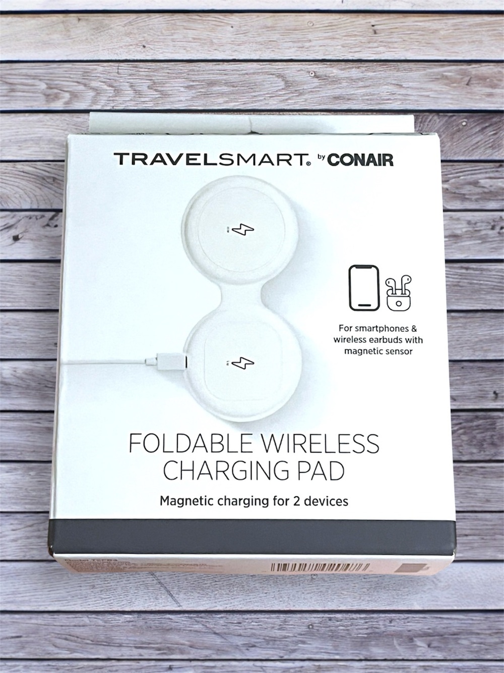 NEW TravelSmart by Conair Foldable Wireless Charging Pad - White
